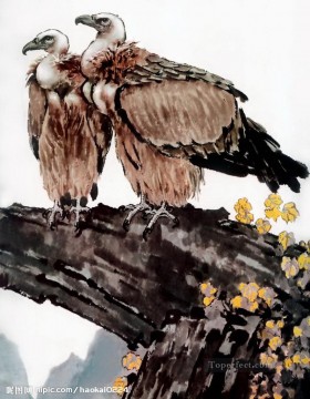 Traditional Chinese Art Painting - eagles on branch traditional Chinese
